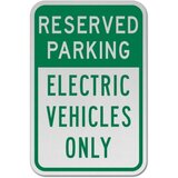 Reserved Electric Vehicles Only Sign